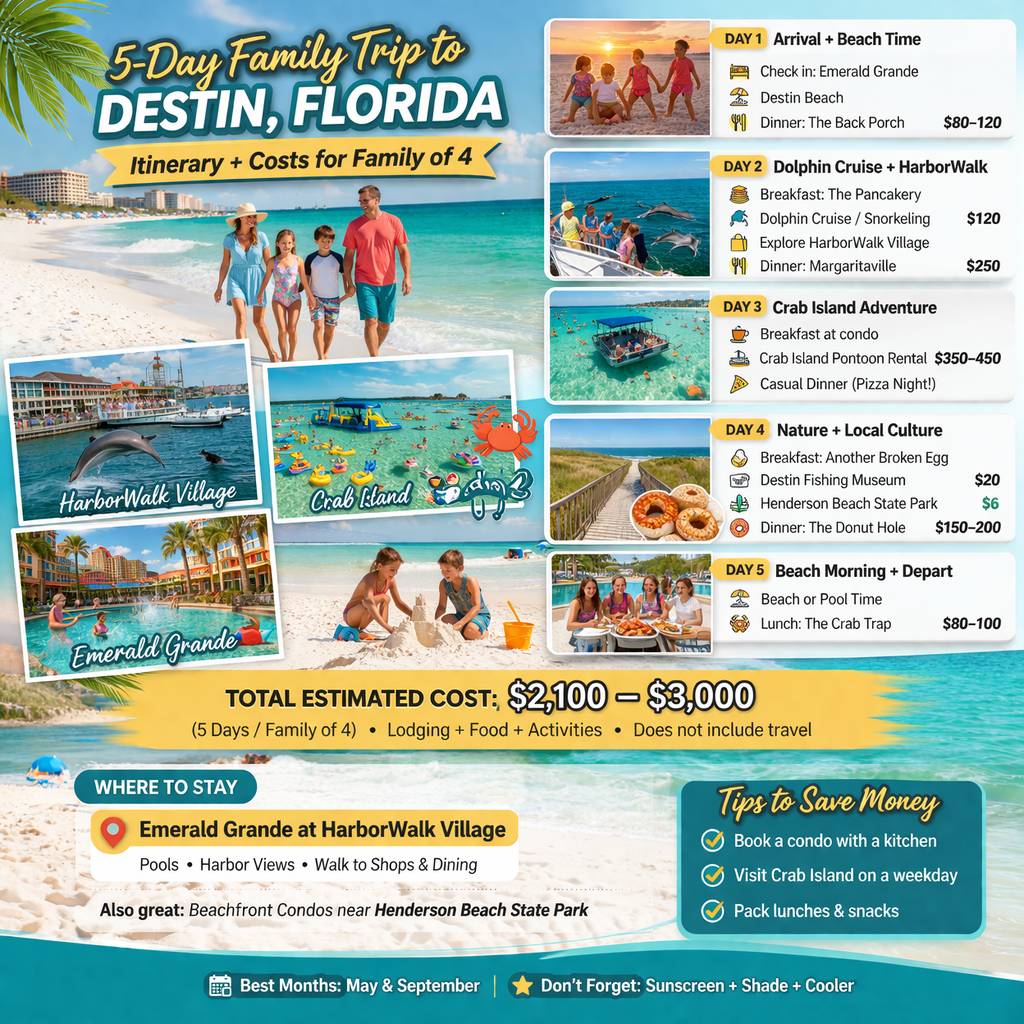 Planning a Trip to Destin for a Family of Four (5-Day Itinerary + Costs)